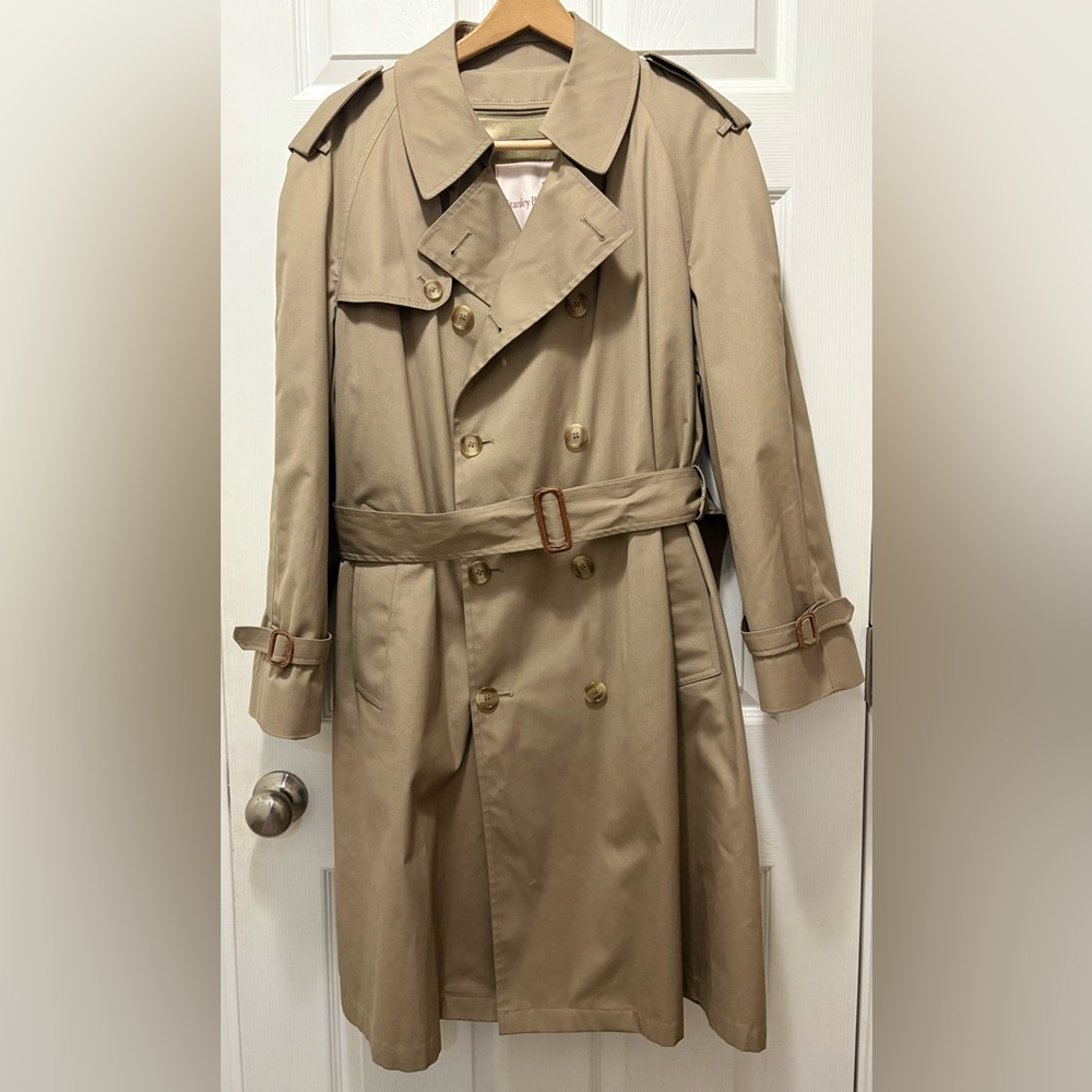 Vintage Heavyweight Wool Trench Coat By Stanley Blacker Men’s 42 Short